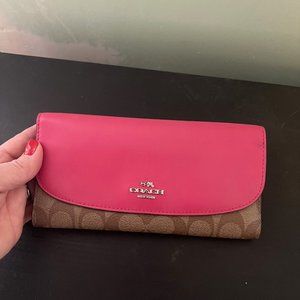 Pink/brown Coach wallet